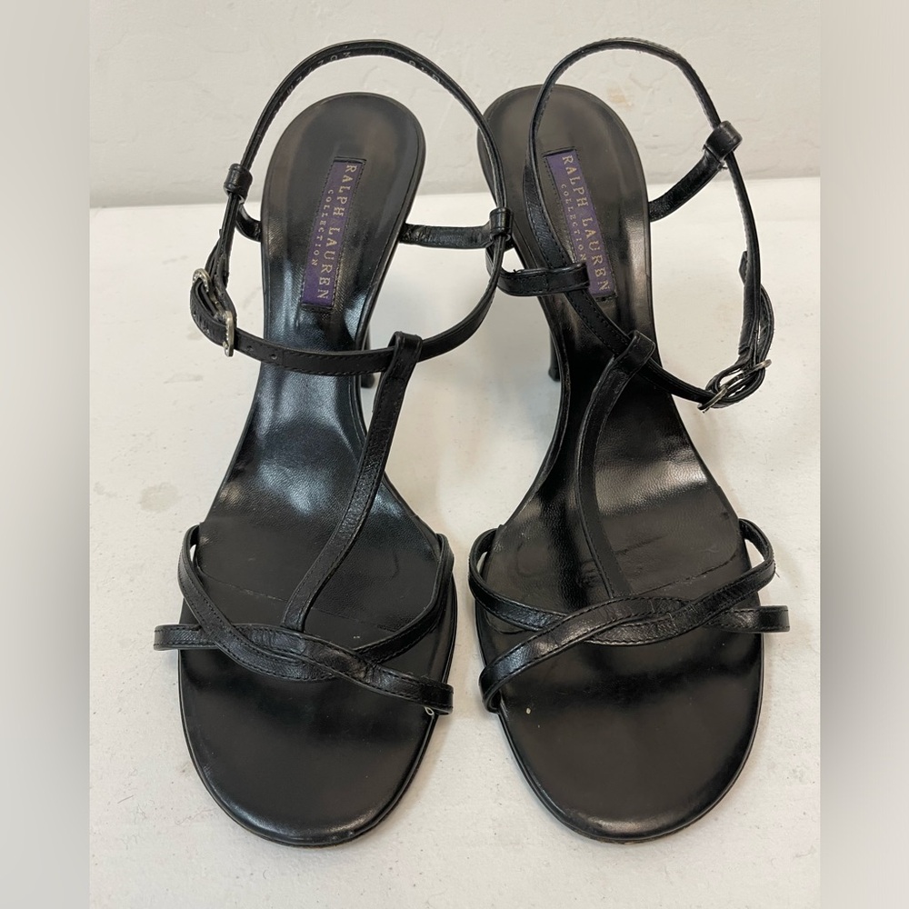 RALPH LAUREN COLLECTION Made in Italy‎ Strappy Sandals In Black 8 1/2 B